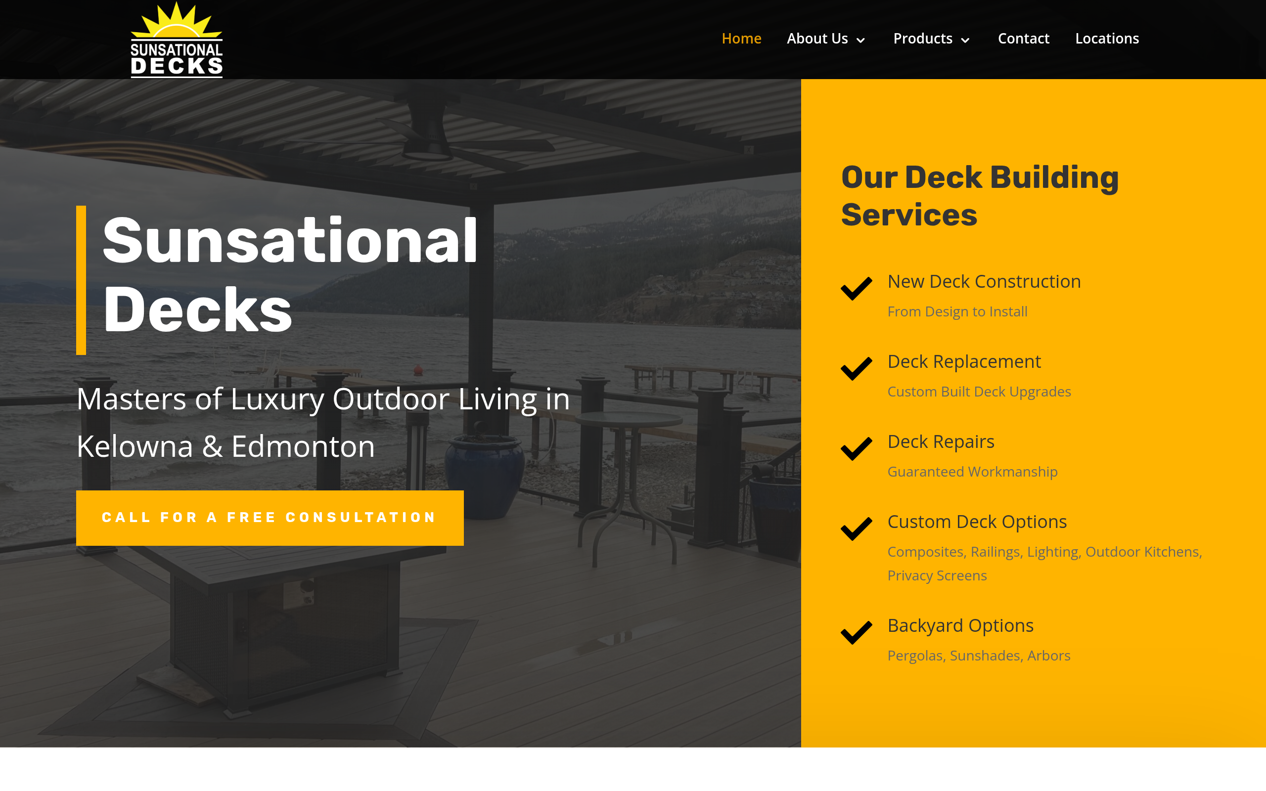 Sunsational Decks website